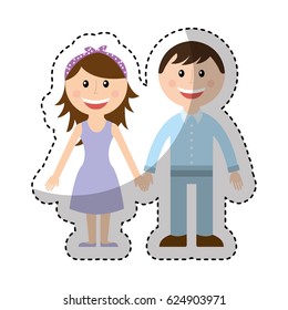 cute parents couple icon