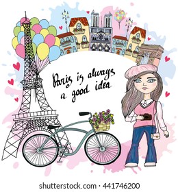 Cute Paris Landscape Card