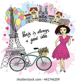 Cute Paris Landscape Card
