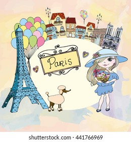 Cute Paris Street Card