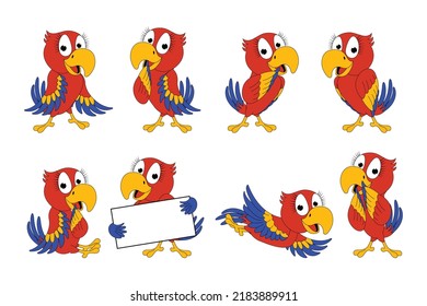 cute parrot bird cartoon graphic