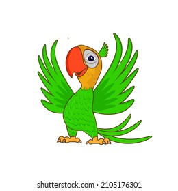 scharfe Papageienkartoons, Vektorgrafik einzeln auf weißem Hintergrund, Vektorgrafik, Vogel, Cartoon