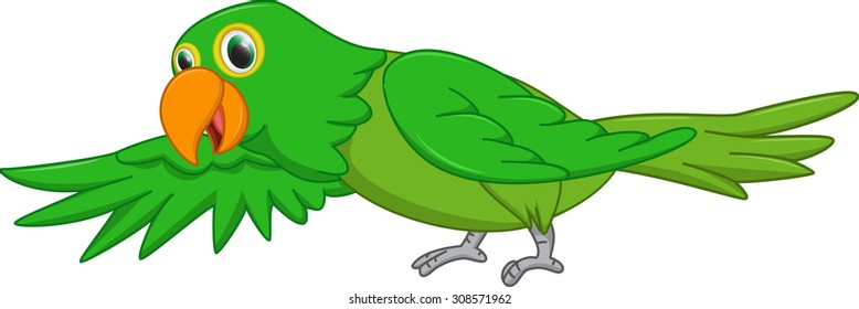 cute parrot cartoon