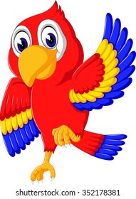 cute parrot cartoon