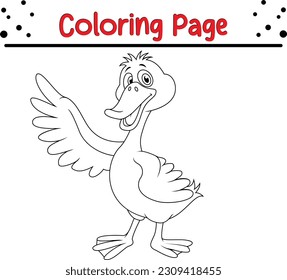 Cute  parrot cartoon coloring page illustration vector. For kids coloring book.