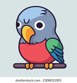 Cute parrot cartoon image vector illustration
