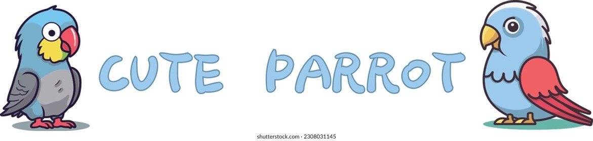 Cute parrot cartoon image vector illustration