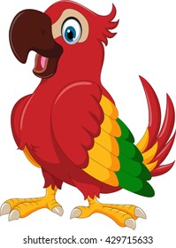 cute parrot cartoon posing 