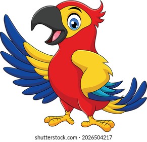 Cute Parrot cartoon vector illustration