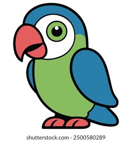 Cute Parrot cartoon vector illustration