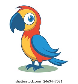 Cute parrot Colored parrot birds vector with white Background