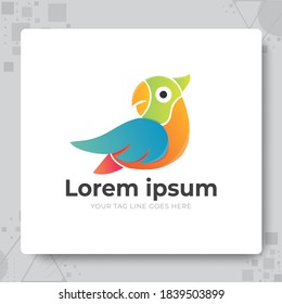 süße Papagei-Logo-Vektorvorlage