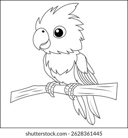 Cute Parrot coloring page for kids