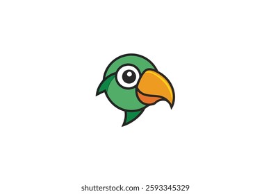 A Cute parrot head vector illustration