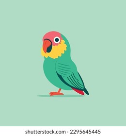 Cute  parrot  mascot vector cartoon style