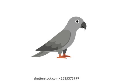 Cute parrot moving vector art and illustration 