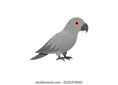 Cute parrot moving vector art and illustration 