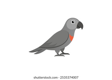 Cute parrot moving vector art and illustration 