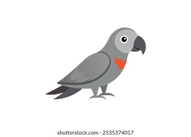 Cute parrot moving vector art and illustration 