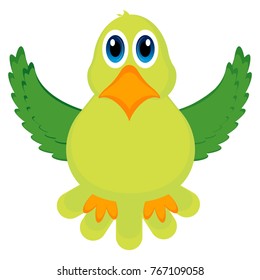 Cute parrot on a white background, Vector illustration