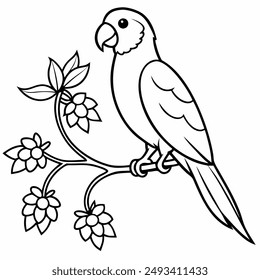 A Cute Parrot Silhouette Vector Style Illustration