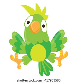 Cute parrot vector illustration