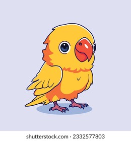 Cute parrot vector illustration. Cute cartoon parrot.