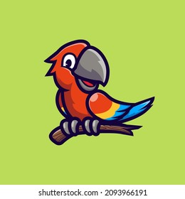 diseño de ilustración de vector de loro lindo