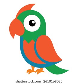 Cute parrot vector illustration isolated on white background