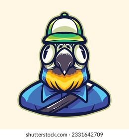 cute parrots style character vector