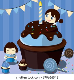 cute party birthday vector