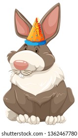 A cute party bunny illustration