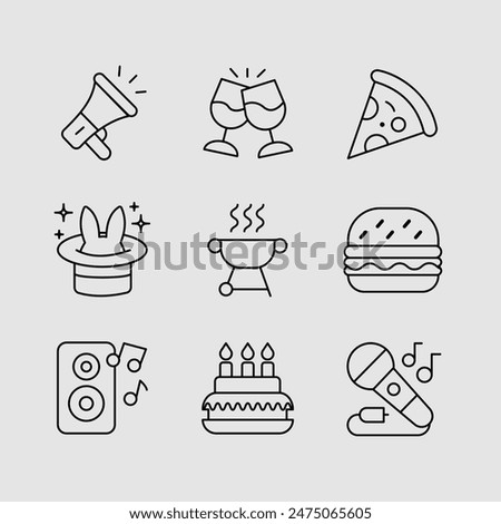 Cute Party Event Icon Set