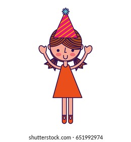 cute party girl cartoon