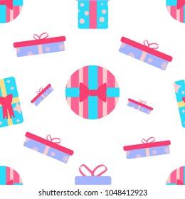 Cute party presents seamless pattern. vector illustration