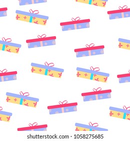 Cute party presents seamless pattern. vector illustration
