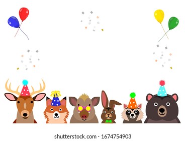 cute party woodland animals border