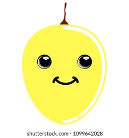 Cute passion fruit emoticon