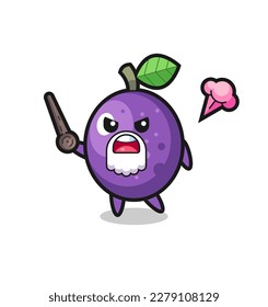cute passion fruit grandpa is getting angry , cute style design for t shirt, sticker, logo element