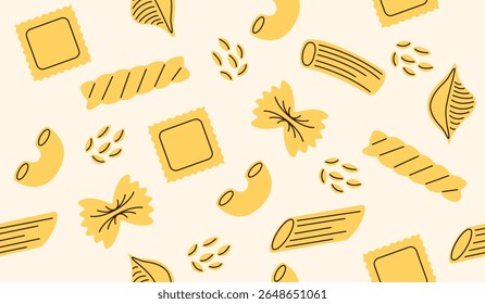 Cute pasta pattern background vector design