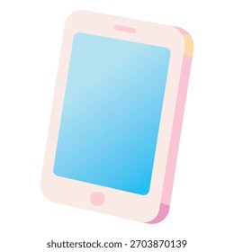 Lindo pastel 3D plana tableta icono ilustración aislada sobre fondo blanco. Vector minimalista para gráficos de desarrollo App, Elementos de diseño UI UX, contenido temático de tecnología, marketing digital