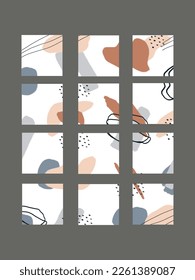 cute pastel abstract shapes carousel instagram posts background for online shops beauty influencer