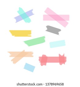 cute pastel adhesive tape. See through graphic illustration vector