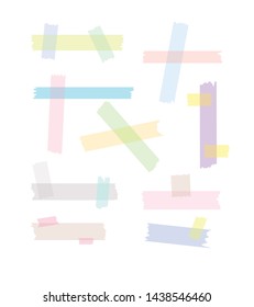 Cute Pastel Adhesive Tape. See Through Graphic Illustration Vector