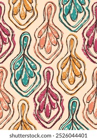 Cute pastel art deco ornament pattern