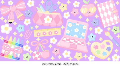 Lindo pastel de regreso a la escuela sin patrón de fondo