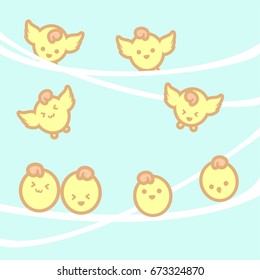 cute pastel background chick 