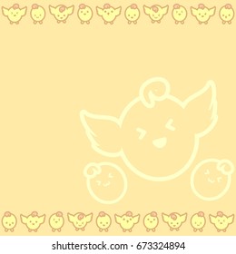 cute pastel background chick 