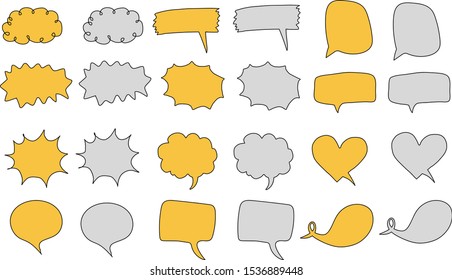 CUTE PASTEL BUBBLE SPEECH SET FOR TEXT, QUESTION, STICKER, THINKING, IDEA IN MODERN STYLE. GRAPHIC ILLUSTRATION VECTOR CAN USE FOR ICON OR BACKGROUND