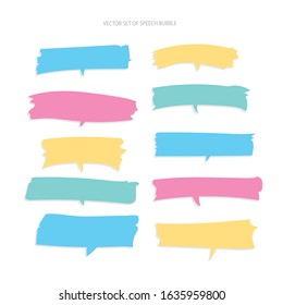 CUTE PASTEL BUBBLE SPEECH SET FOR TEXT, QUESTION, STICKER, THINKING, IDEA IN MODERN STYLE. GRAPHIC ILLUSTRATION VECTOR CAN USE FOR  ICON OR BACKGROUND